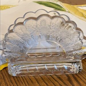 Source Unknown Transparent Floral Glass Holder